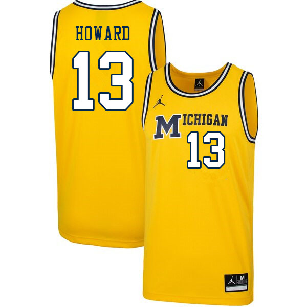 Men #13 Jett Howard Michigan Wolverines College Basketball Jerseys Sale-Throwback